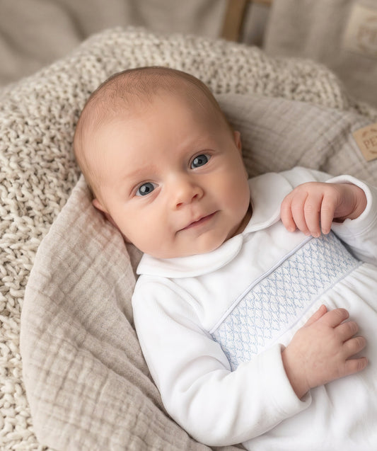 Albert Baby Sleepsuit White