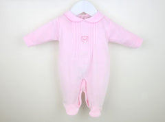 Bear Baby Sleepsuit Pink