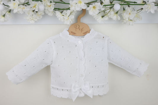 Miranda Baby Cardigan White - Daydream Babywear