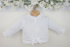 Miranda Baby Cardigan White - Daydream Babywear