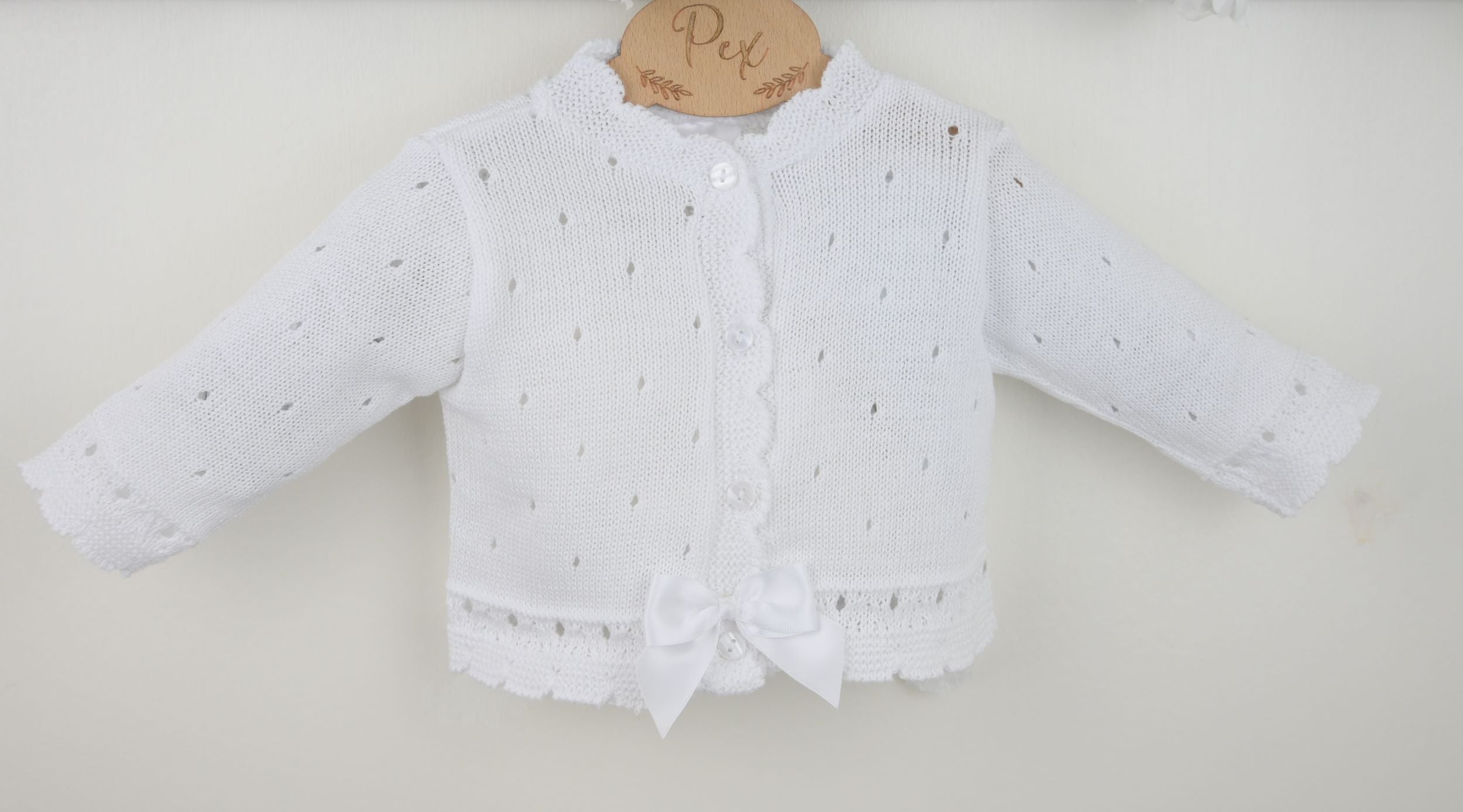 Miranda Baby Cardigan White - Daydream Babywear