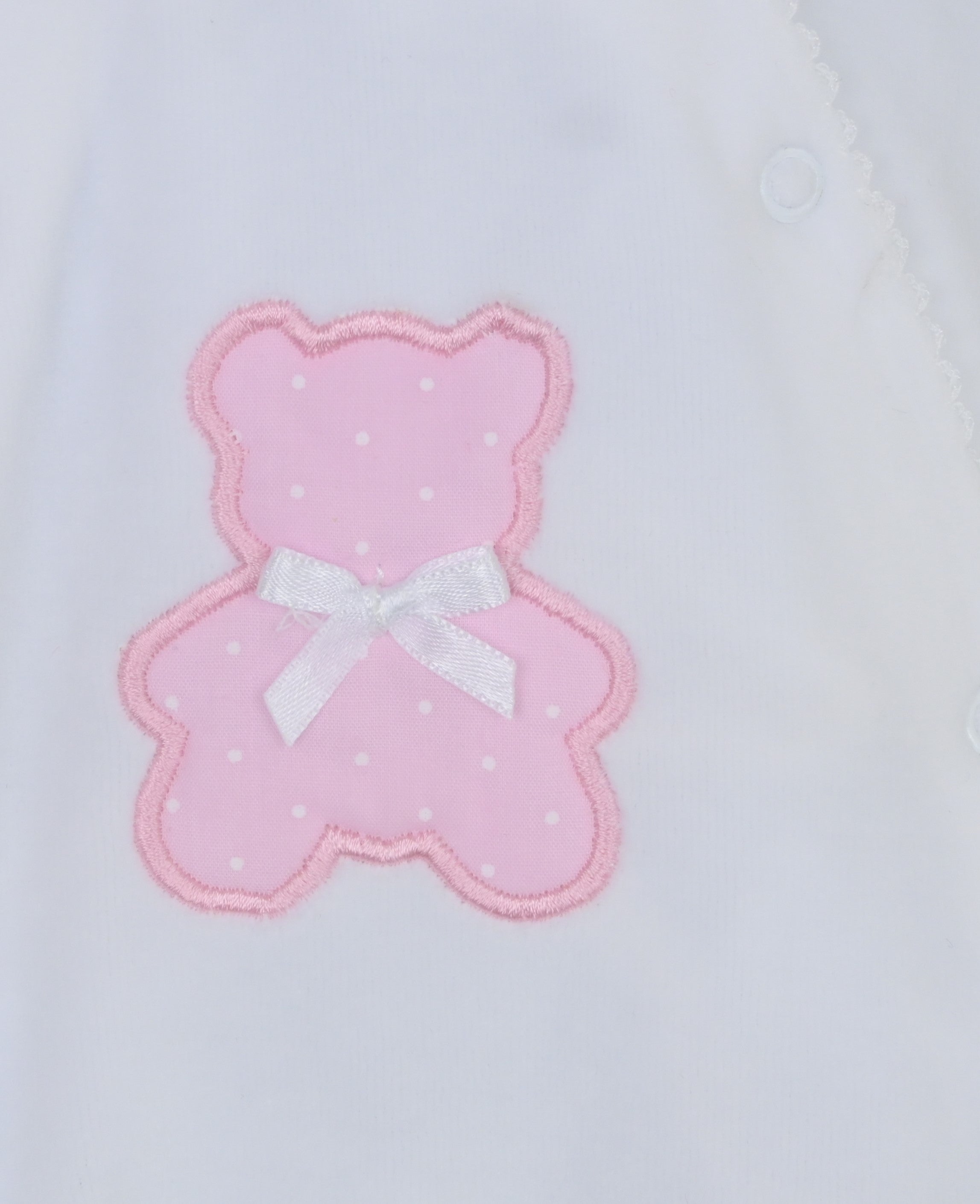 Polka Teddy Baby Sleepsuit Pink - Daydream Babywear