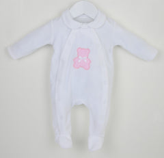 Polka Teddy Baby Sleepsuit Pink - Daydream Babywear