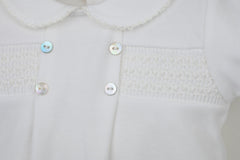 Smocked Cotton Romper Ivory - Daydream Babywear