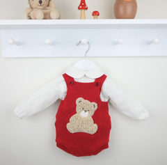 Boys Bear Outfit Red