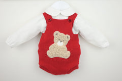 Boys Bear Outfit Red