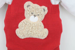 Boys Bear Outfit Red