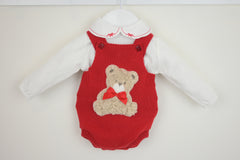 Girls Bear Outfit Red