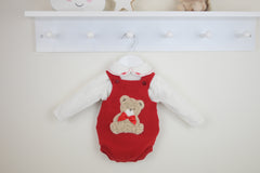 Girls Bear Outfit Red