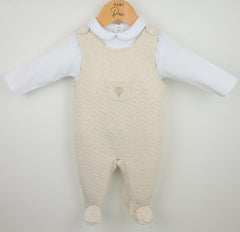 Pascal Dungaree Suit Natural/White