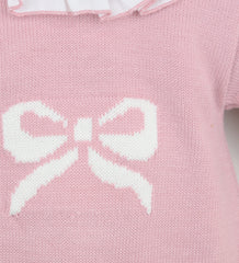 Bow Trouser Suit Dusky Pink