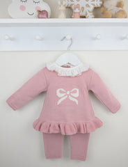 Bow Trouser Suit Dusky Pink