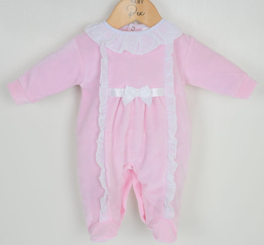Victoria Baby Sleepsuit Pink