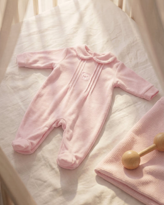 Bear Baby Sleepsuit Pink