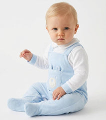 Bear Dungaree Sleepsuit Blue