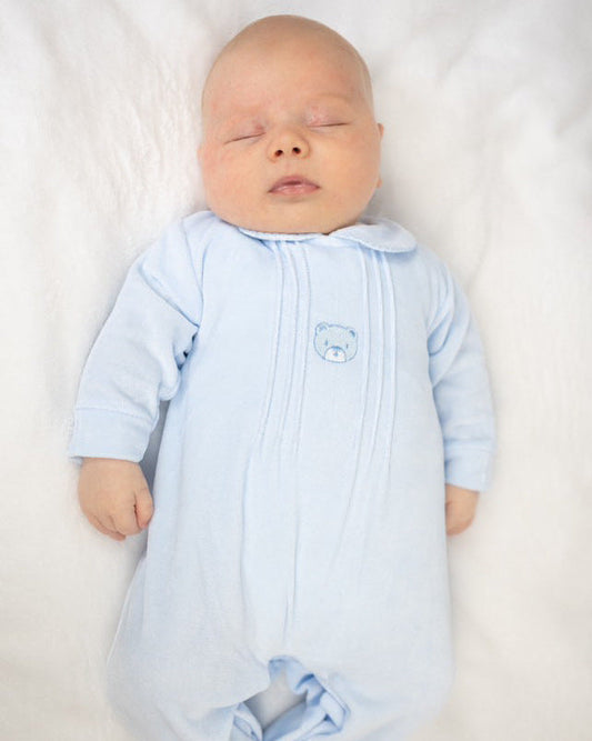 Bear Sleepsuit Blue - Daydream Babywear
