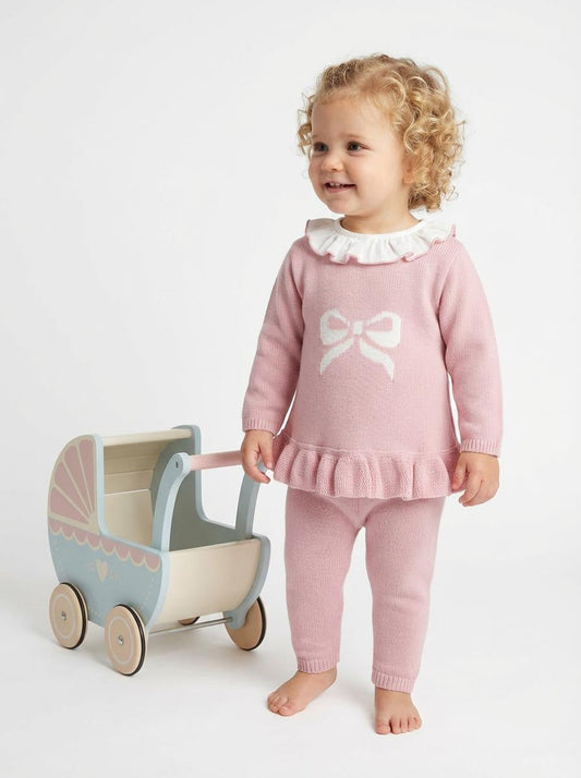 Bow Trouser Suit Dusky Pink