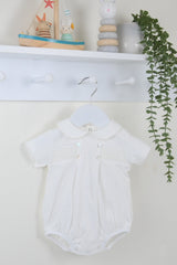 Smocked Cotton Romper Ivory - Daydream Babywear