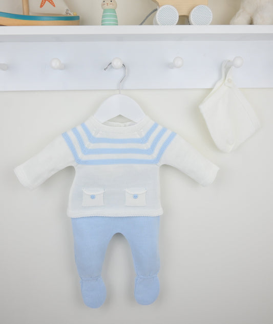 Julius 3 Piece Suit White/Blue