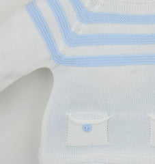 Julius 3 Piece Suit White/Blue