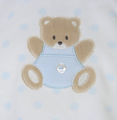 Teddy Spot Pyjamas Blue/White - Daydream Babywear
