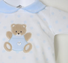 Teddy Spot Pyjamas Blue/White - Daydream Babywear