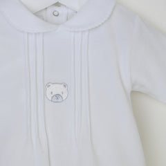 Bear Sleepsuit White - Daydream Babywear