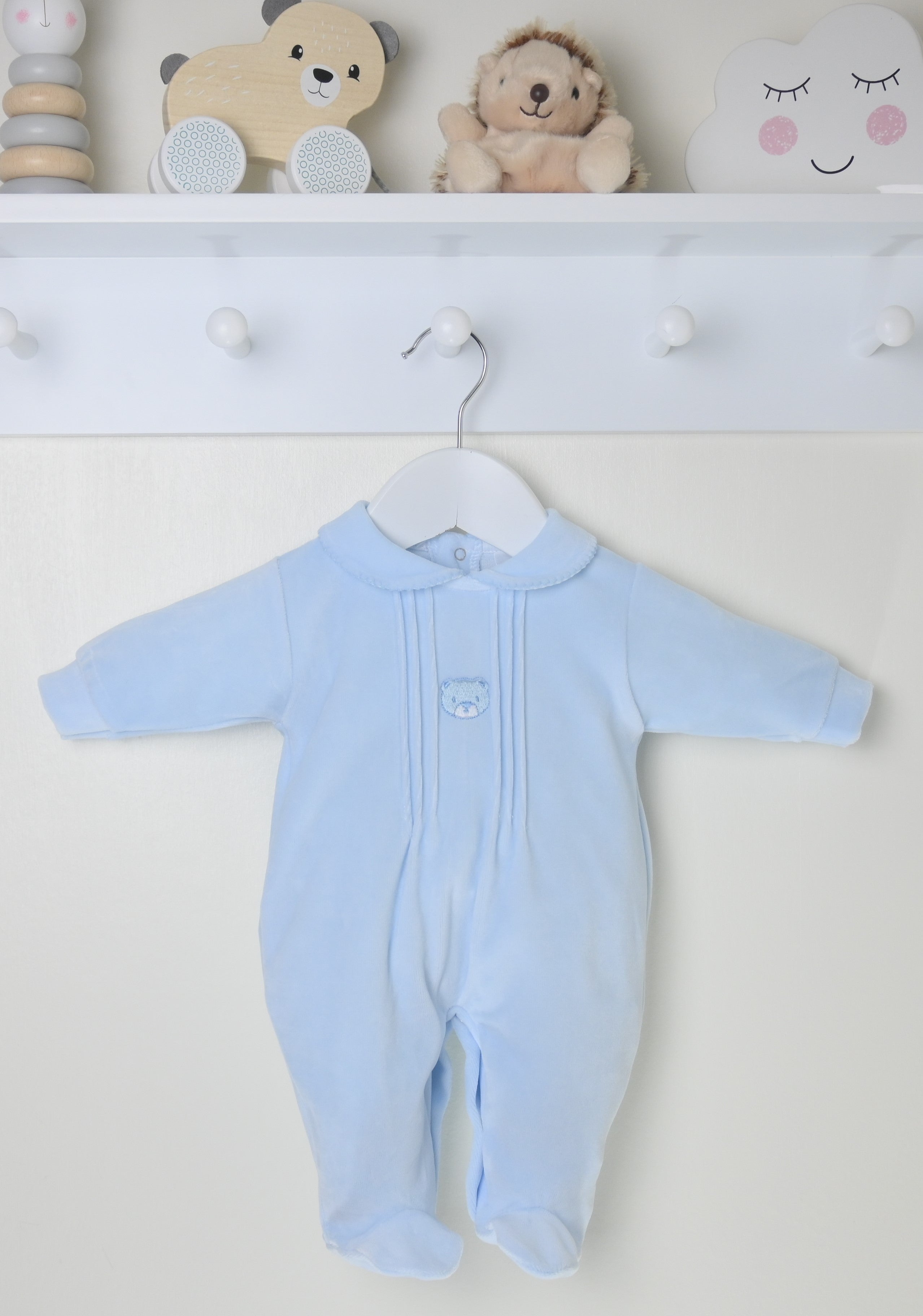 Bear Sleepsuit Blue - Daydream Babywear
