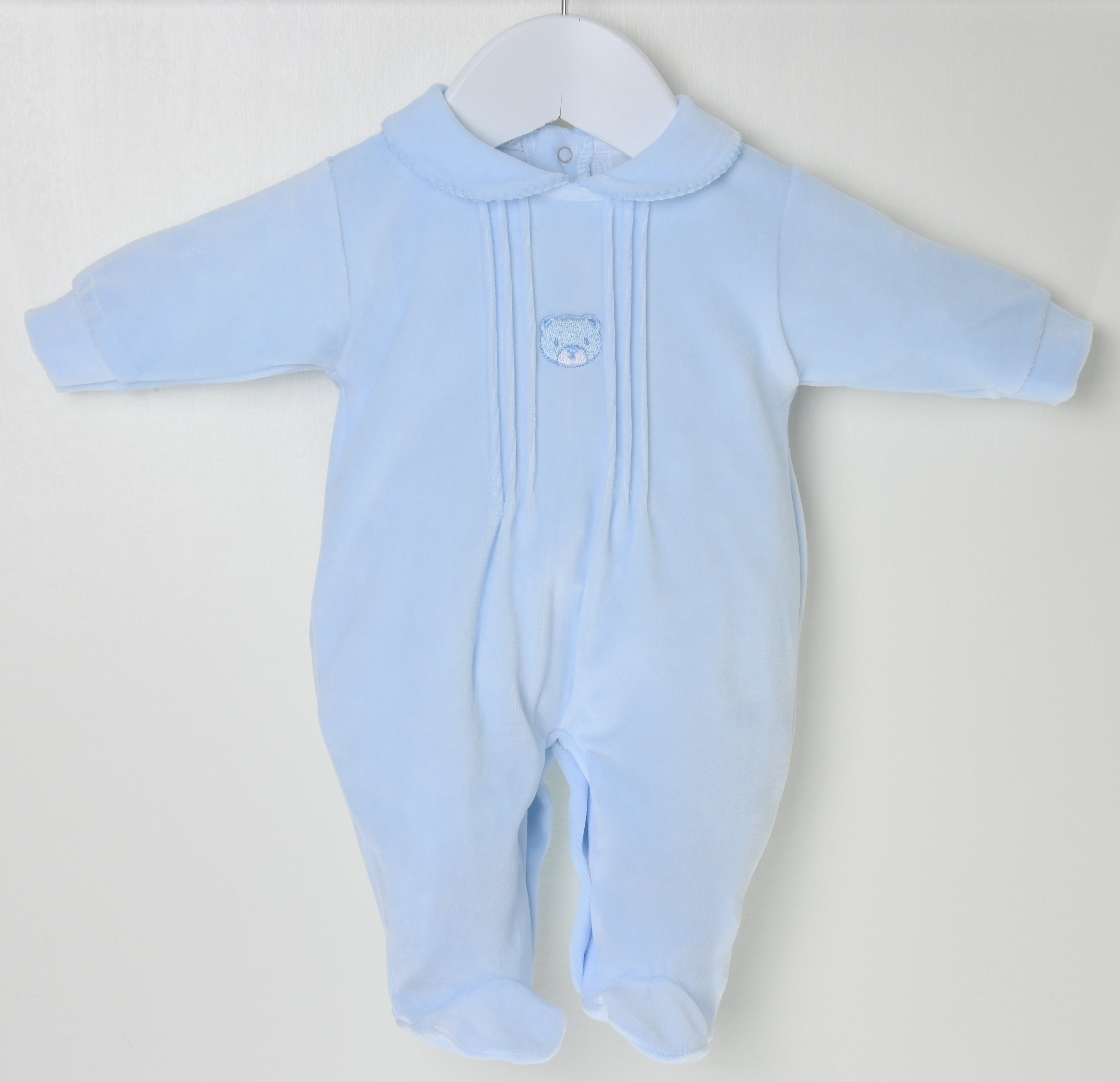 Bear Sleepsuit Blue - Daydream Babywear