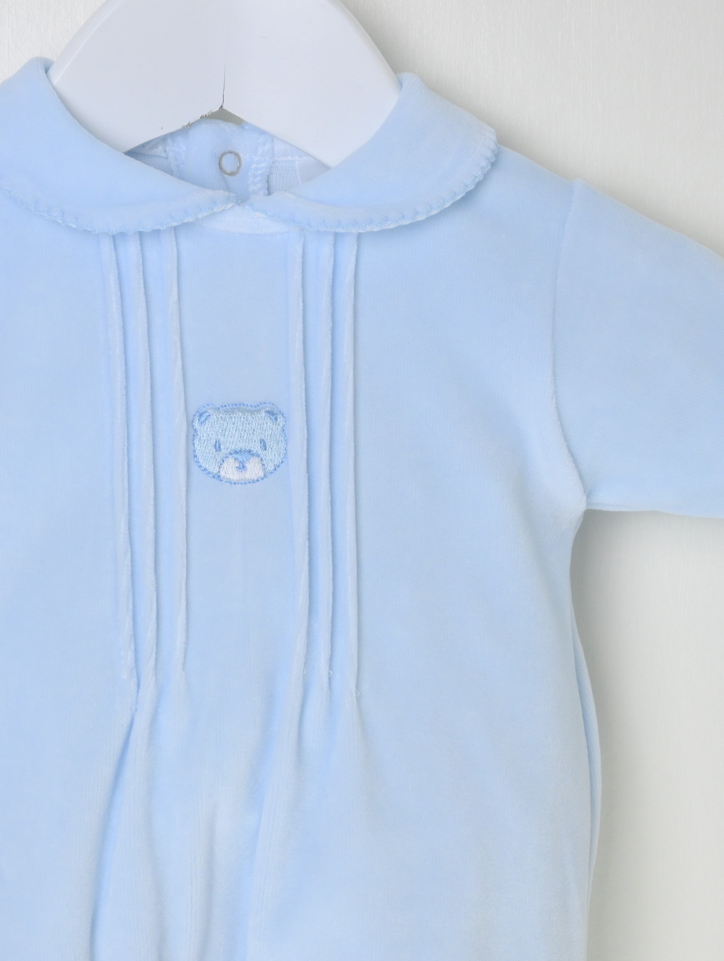 Bear Sleepsuit Blue - Daydream Babywear