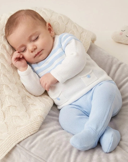 Julius 3 Piece Suit White/Blue