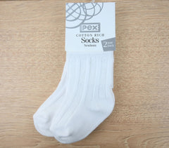 Baby Knee High Socks White 2 Pack