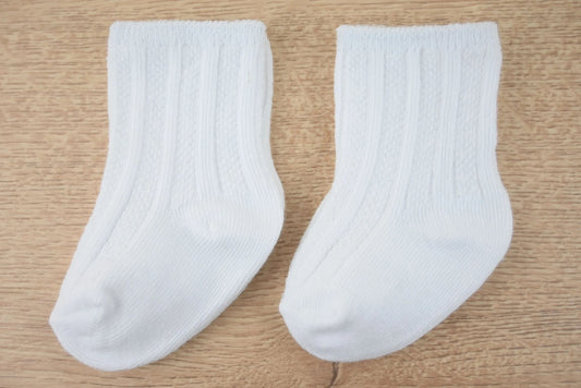 Baby Knee High Socks White 2 Pack