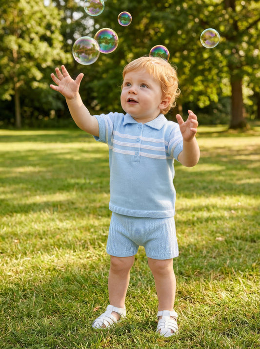 Mateo Shorts Suit Blue/White