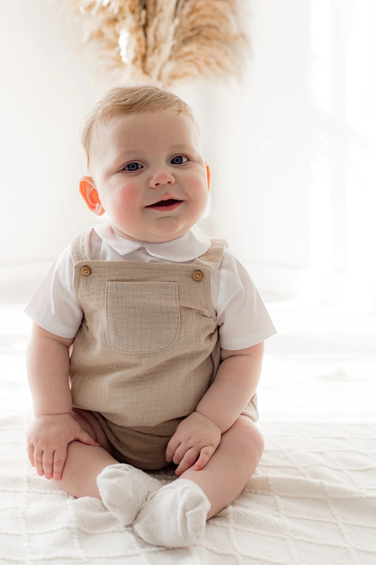 Pablo Dungaree Suit Stone