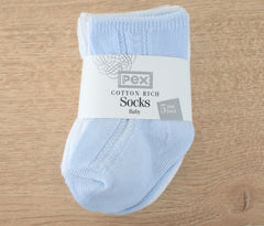 Baby Socks White/Blue 5 Pack