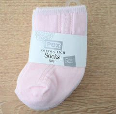 Baby Socks White/Pink 5 Pack