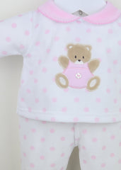 Teddy Spot Pyjamas Pink/White - Daydream Babywear