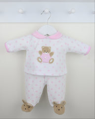 Teddy Spot Pyjamas Pink/White - Daydream Babywear