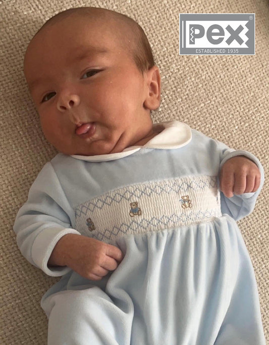 Teddy Smocked Sleepsuit - Daydream Babywear