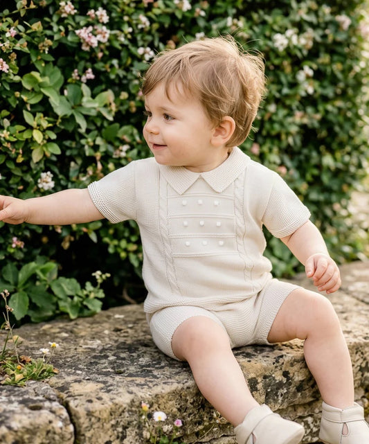 Thomas Shorts Suit Natural/White