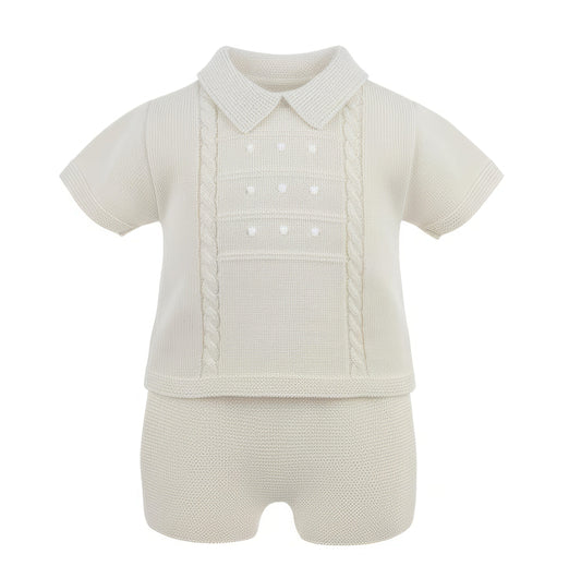 Thomas Shorts Suit Natural/White