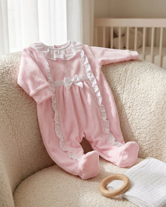 Victoria Baby Sleepsuit Pink