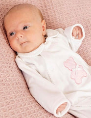 Polka Teddy Baby Sleepsuit Pink - Daydream Babywear