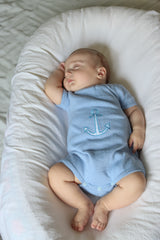 Anchor Romper Dusky Blue