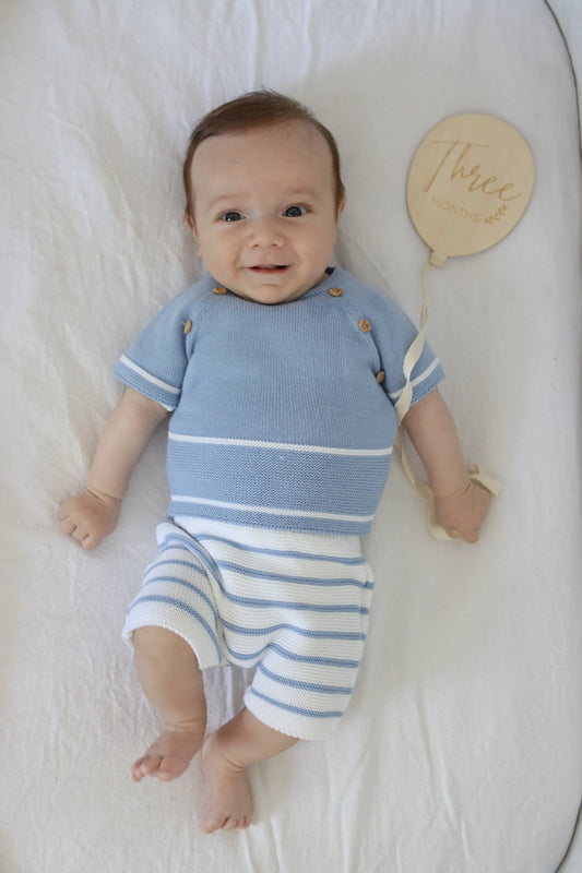 Casper Shorts Suit Dusky Blue