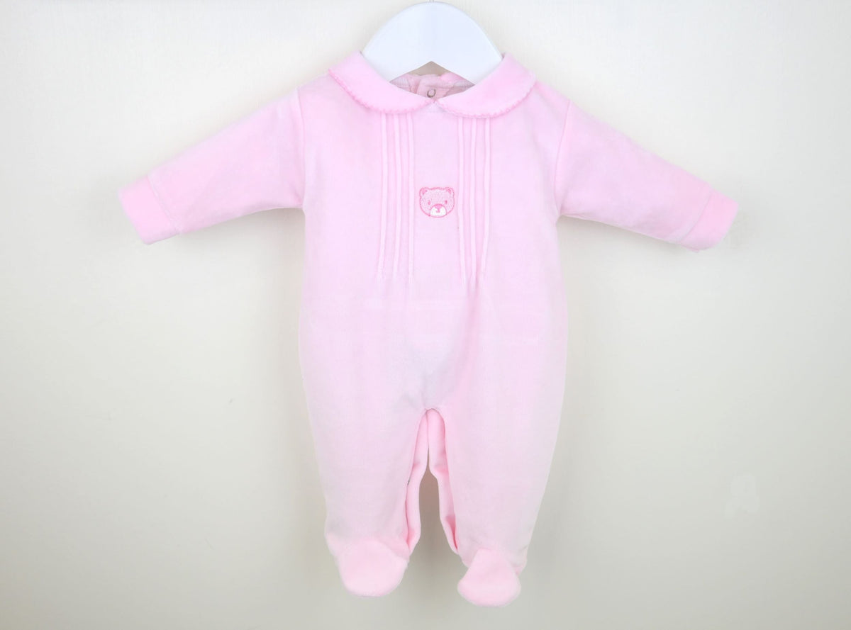 Bear Baby Sleepsuit Pink