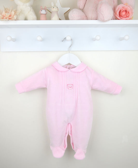 Bear Baby Sleepsuit Pink