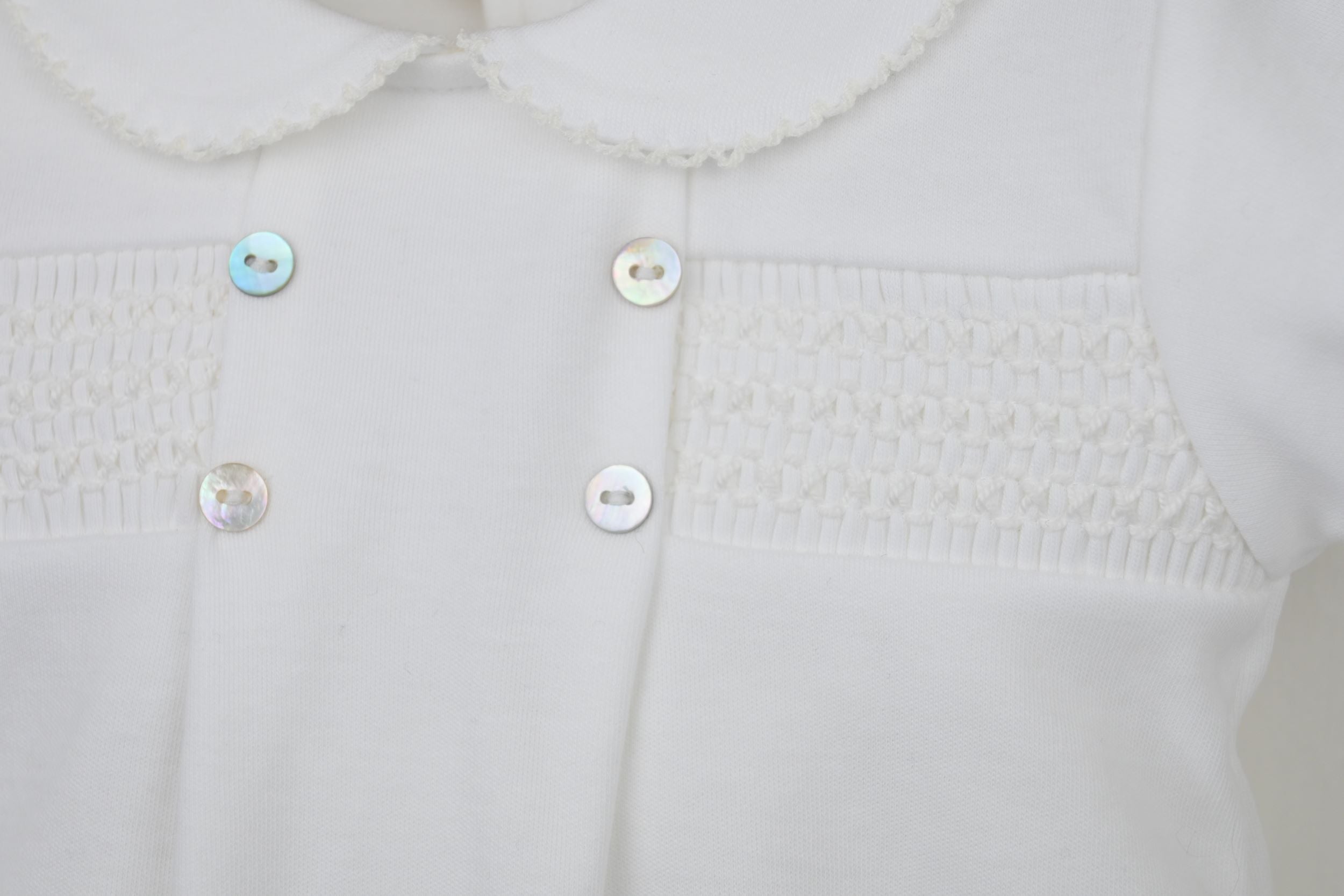 Smocked Cotton Romper Ivory - Daydream Babywear