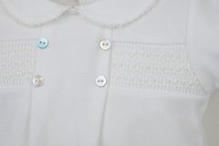 Smocked Cotton Romper Ivory - Daydream Babywear
